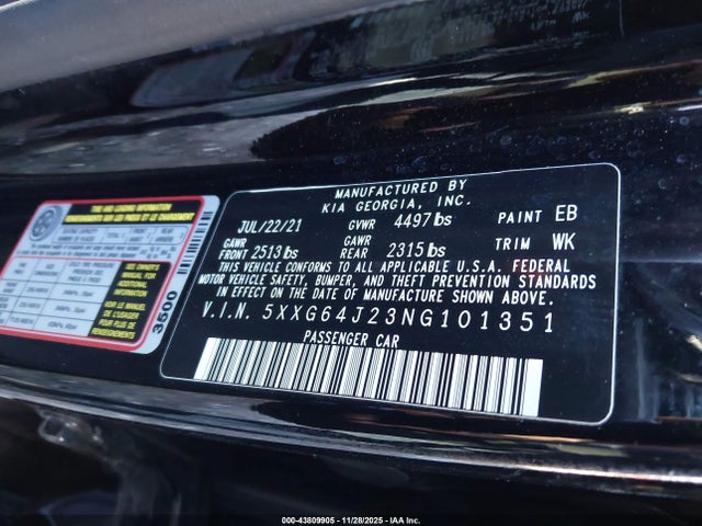 5XXG64J23NG101351 KIA K5 Gt-line