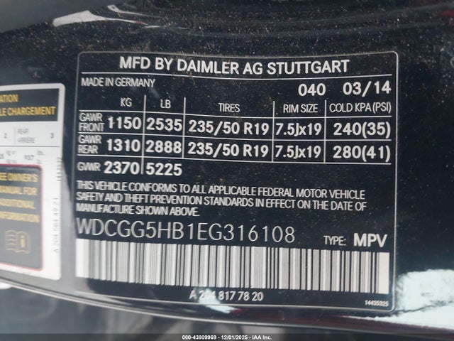 Продаж на аукціоні авто 2014 Mercedes-benz Glk 350, vin: WDCGG5HB1EG316108, номер лоту: 43809969