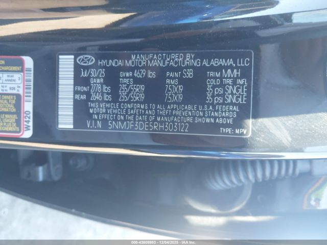 2024 HYUNDAI TUCSON 5NMJF3DE5RH303122 Photo 8