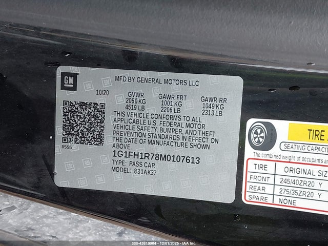 2021 CHEVROLET CAMARO 1G1FH1R78M0107613 Photo 8