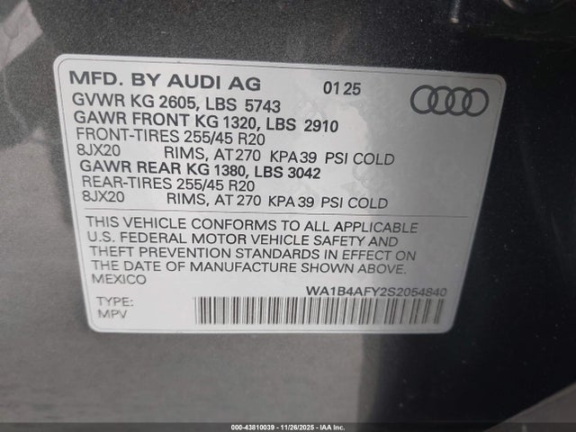 2025 AUDI SQ5 WA1B4AFY2S2054840 Photo 8