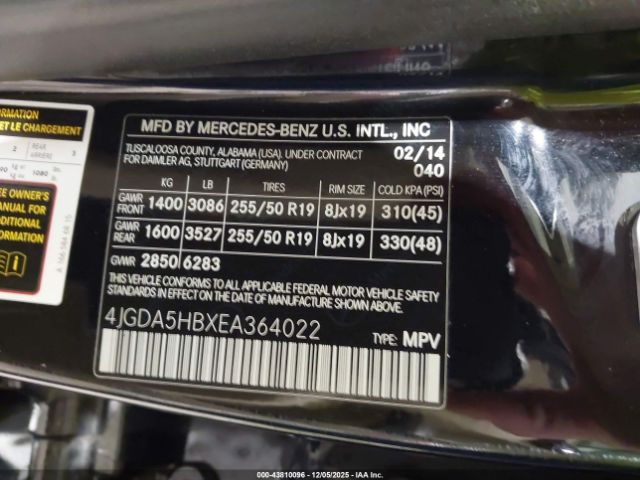 2014 MERCEDES-BENZ ML 350 4JGDA5HBXEA364022 Photo 8