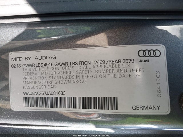 2018 AUDI A5 WAUBNCF57JA081683 Photo 8
