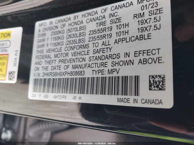 2HKRS6H9XPH808683 Honda Cr-v Hybrid Sport Touring