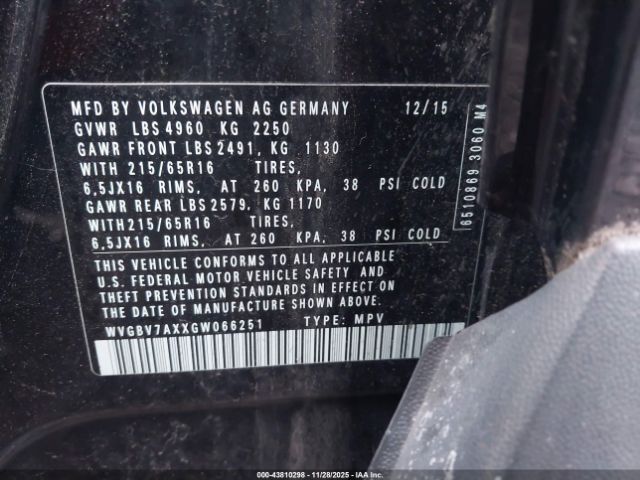 2016 VOLKSWAGEN TIGUAN WVGBV7AXXGW066251 Photo 8