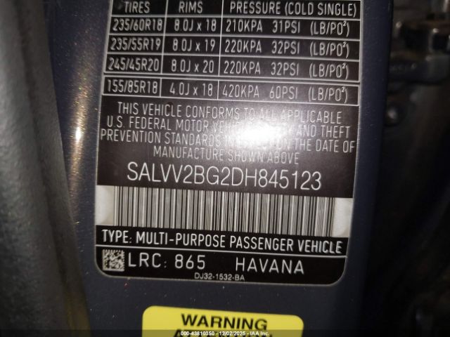 2013 LAND ROVER RANGE ROVER EVOQUE SALVV2BG2DH845123 Photo 8