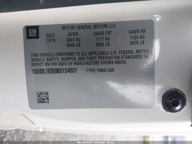 2011 CADILLAC CTS 1G6DL1ED0B0134801 Photo 8