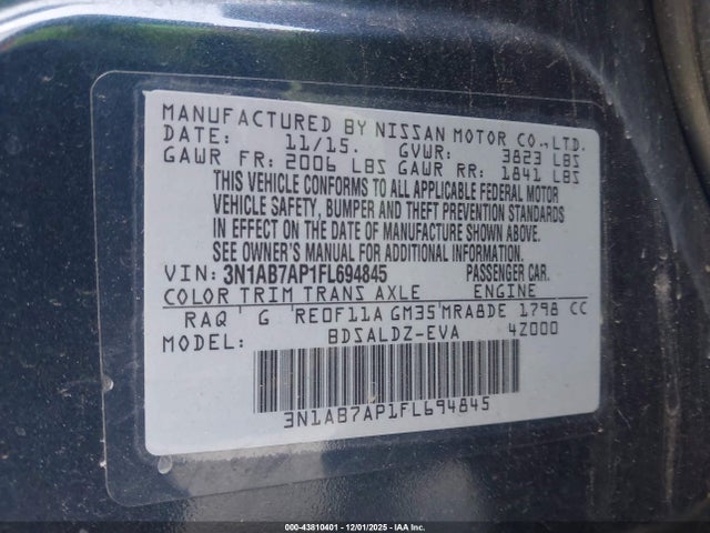 Nissan SENTRA SV 2015 3N1AB7AP1FL694845 Image 9