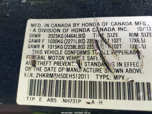 2HKRM3H50EH512011 Honda CR-V EX