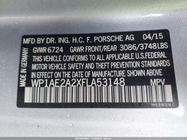 2015 PORSCHE CAYENNE E-HYBRID WP1AE2A2XFLA53148 Photo 8