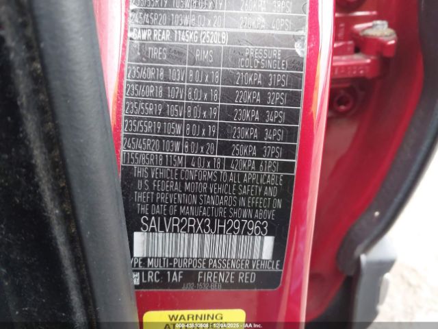 2018 LAND ROVER RANGE ROVER EVOQUE SALVR2RX3JH297963 Photo 8