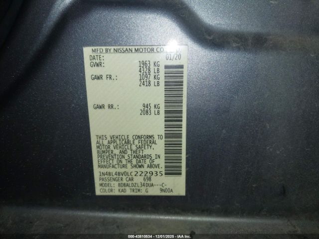 2020 NISSAN ALTIMA 1N4BL4BV0LC222935 Photo 8