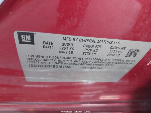 2011 CADILLAC STS 1G6DX6ED4B0161565 Photo 8