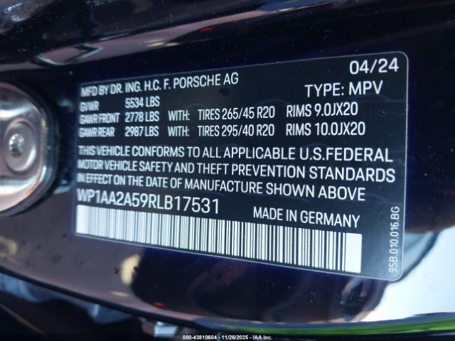 2024 PORSCHE MACAN WP1AA2A59RLB17531 Photo 8