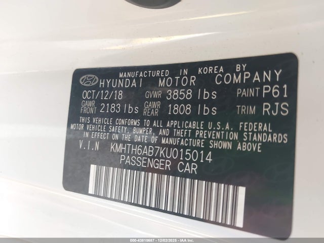 KMHTH6AB7KU015014 Hyundai Veloster Turbo Ultimate