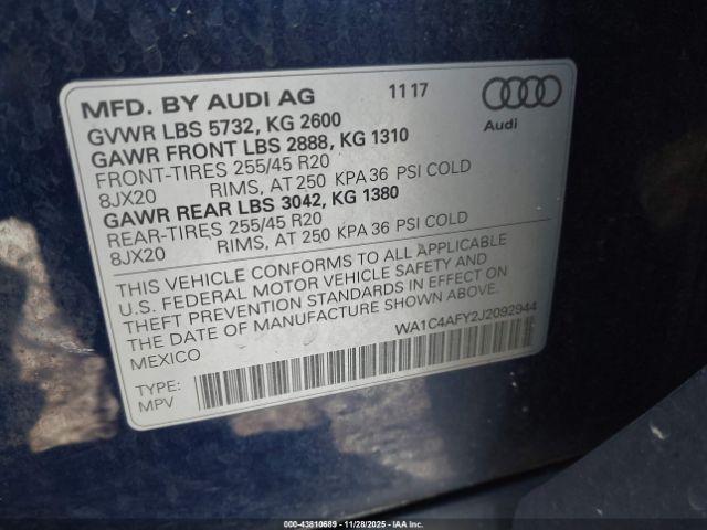 2018 AUDI SQ5 WA1C4AFY2J2092944 Photo 8