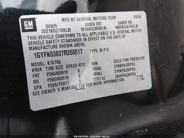 2007 CADILLAC ESCALADE 1GYFK63837R268517 Photo 8