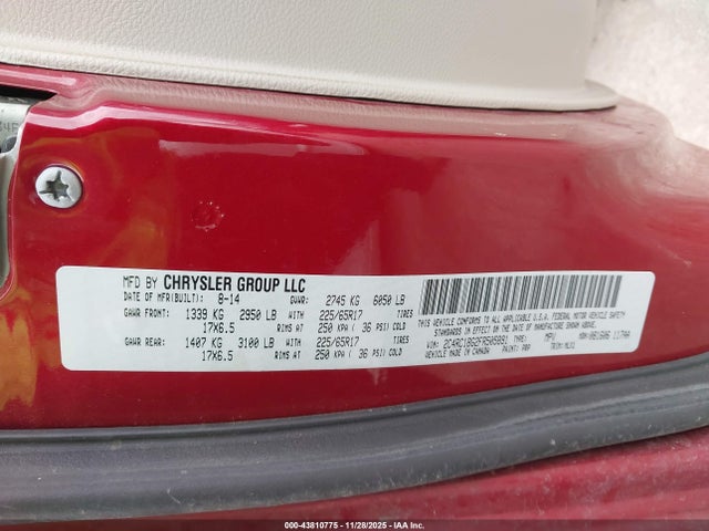 Продажа на аукционе авто 2015 Chrysler Town & Country Touring, vin: 2C4RC1BG2FR505891, номер лота: 43810775