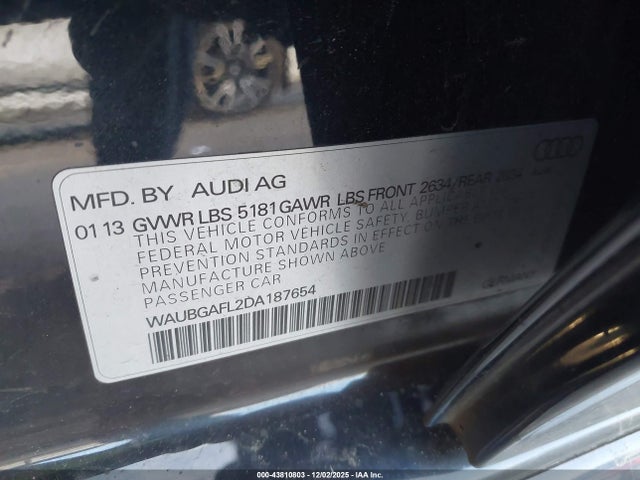 2013 AUDI S4 WAUBGAFL2DA187654 Photo 8