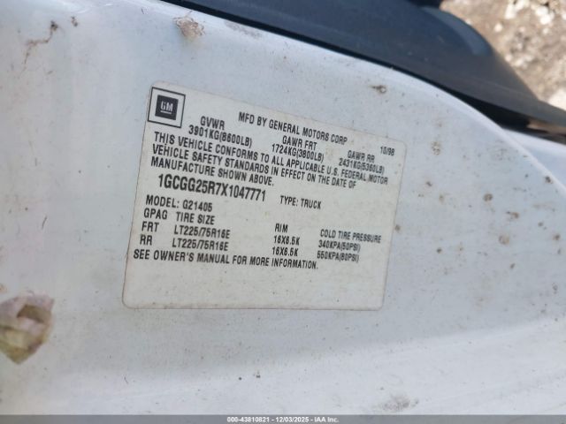 1999 CHEVROLET EXPRESS 1GCGG25R7X1047771 Photo 8