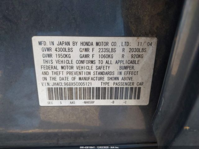 2005 ACURA TSX JH4CL968X5C005121 Photo 8