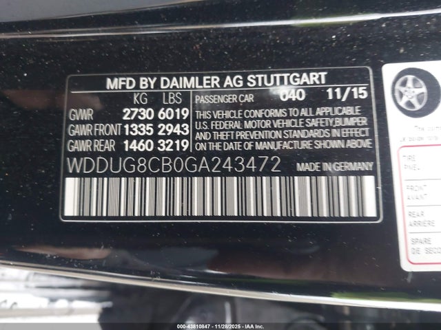 WDDUG8CB0GA243472 Mercedes-Benz S 550