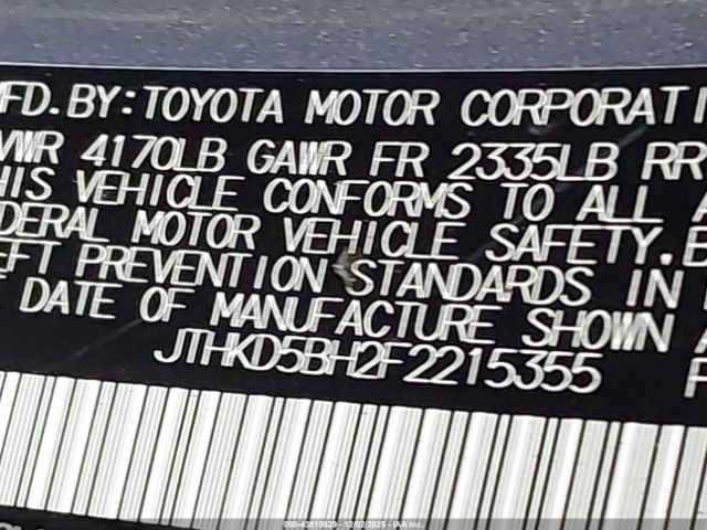2015 LEXUS CT 200H JTHKD5BH2F2215355 Photo 8