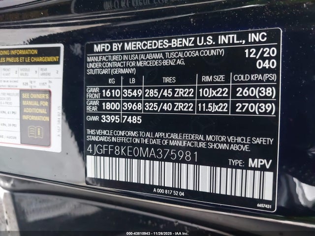 2021 MERCEDES-BENZ AMG GLS 63 4JGFF8KE0MA375981 Photo 8