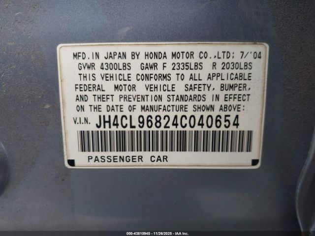 2004 ACURA TSX JH4CL96824C040654 Photo 8