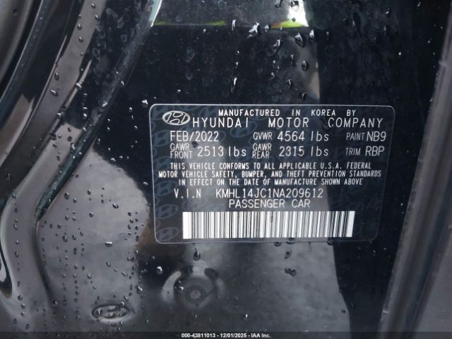 2022 HYUNDAI SONATA KMHL14JC1NA209612 Photo 8