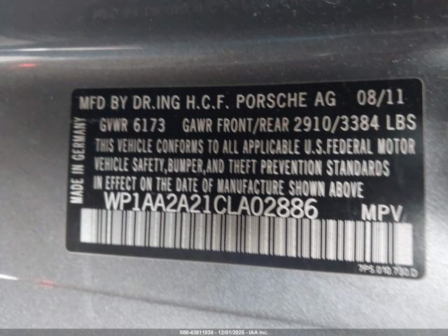 2012 PORSCHE CAYENNE WP1AA2A21CLA02886 Photo 8