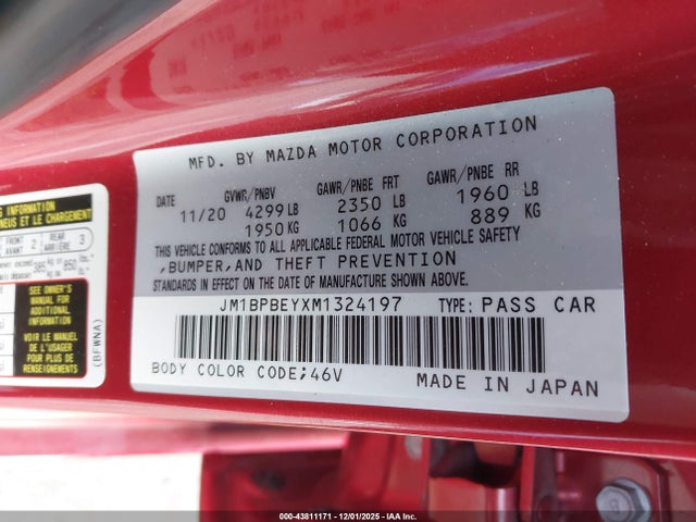Mazda py turbo 2021 JM1BPBEYXM1324197 Image 9