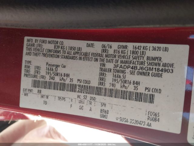 2016 FORD FIESTA 3FADP4BJ6GM184903 Photo 8