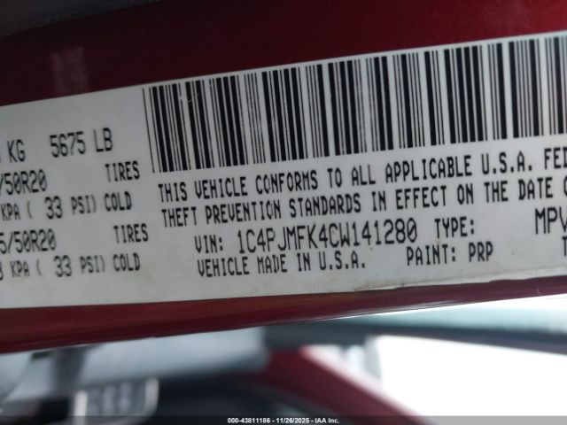 2012 JEEP LIBERTY 1C4PJMFK4CW141280 Photo 8