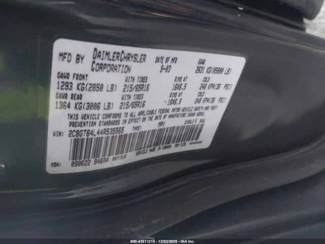 2004 CHRYSLER TOWN & COUNTRY 2C8GT64L44R535565 Photo 8