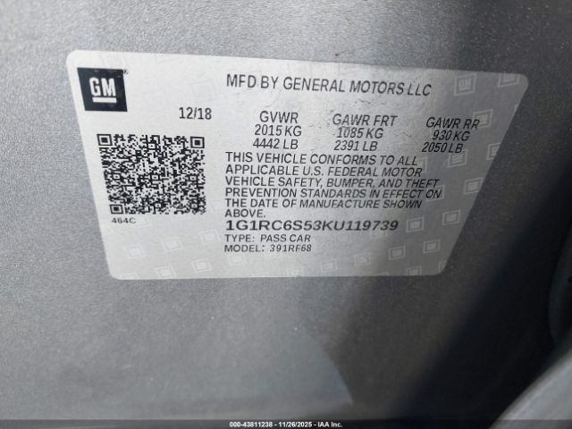 2019 CHEVROLET VOLT 1G1RC6S53KU119739 Photo 8