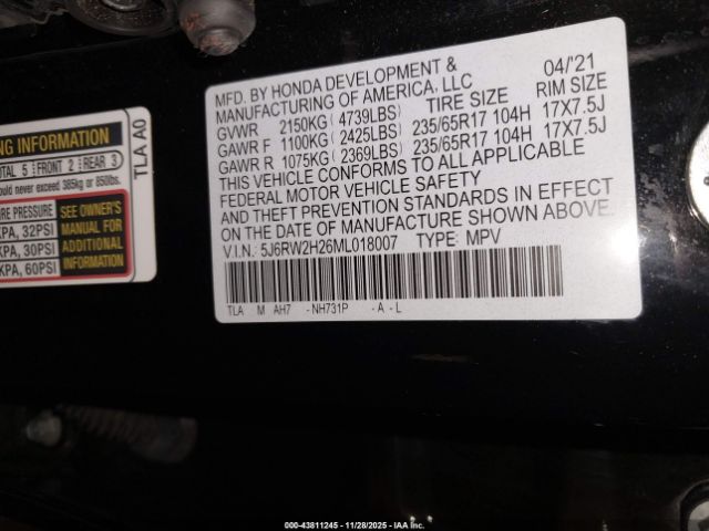 2021 HONDA CR-V 5J6RW2H26ML018007 Photo 8