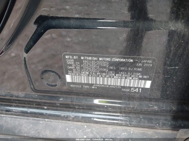 2019 MITSUBISHI OUTLANDER JA4AD3A33KJ002125 Photo 8