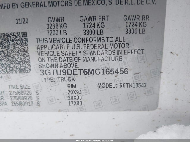 2021 GMC SIERRA 1500 3GTU9DET6MG165456 Photo 8