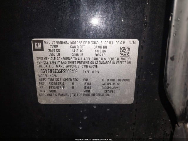 2015 CADILLAC SRX 3GYFNEE35FS568459 Photo 8