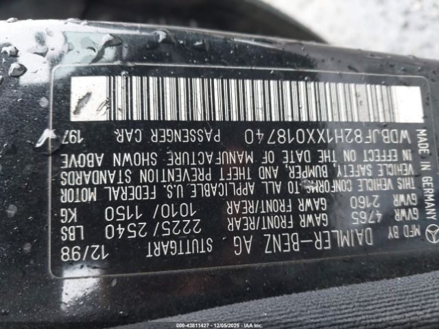 1999 MERCEDES-BENZ E 320 WDBJF82H1XX018740 Photo 8