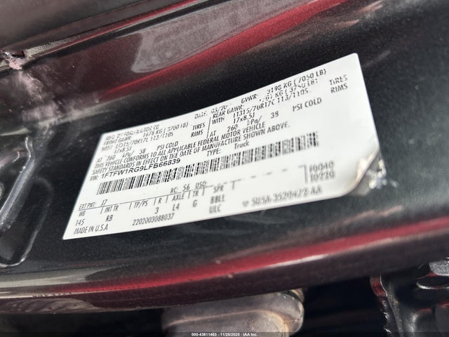 Ford gtdi 2020 1FTFW1RG9LFB66839 Image 9