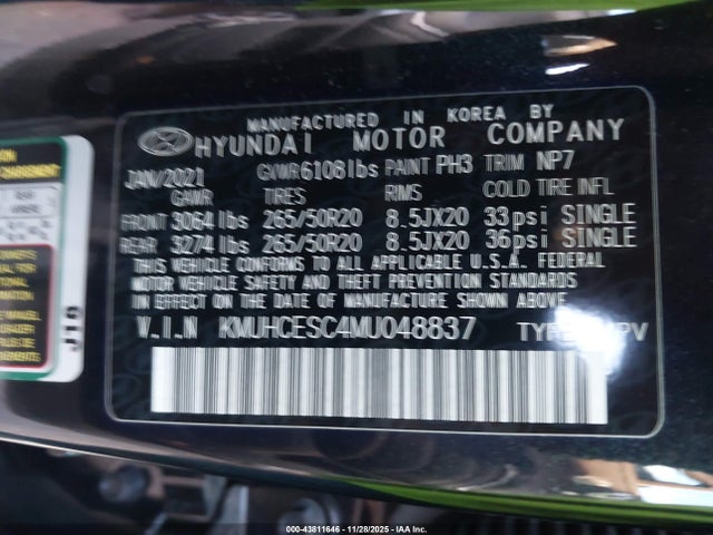 Aukcja sprzedaży 2021 Genesis Gv80 3.5t Awd, vin: KMUHCESC4MU048837, numer aukcji: 43811646
