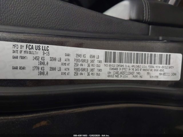 2015 DODGE DURANGO 1C4RDJAG5FC133437 Photo 8