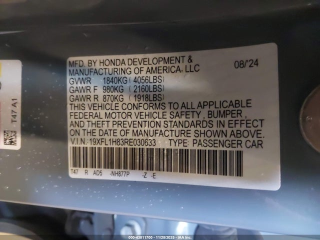 19XFL1H83RE030633 Honda Civic Sport Touring