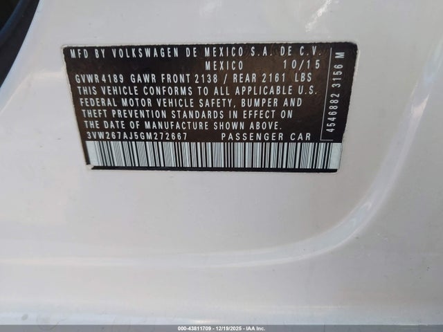 3VW267AJ5GM272667 Volkswagen Jetta 1.4t S