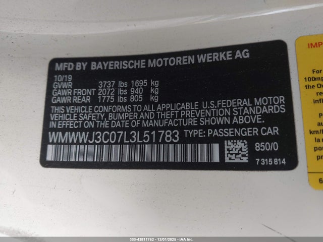 2020 MINI CONVERTIBLE WMWWJ3C07L3L51783 Photo 8