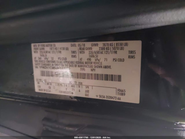 Ford Transit-150 Xlt 2018 1FMZK1CM0JKB03233 Image 9