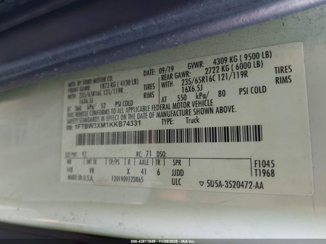 Ford Transit-350 2019 1FTBW3XM1KKB74331 Image 9
