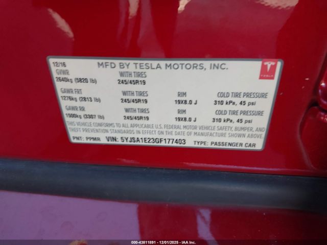 2016 TESLA MODEL S 5YJSA1E23GF177403 Photo 8